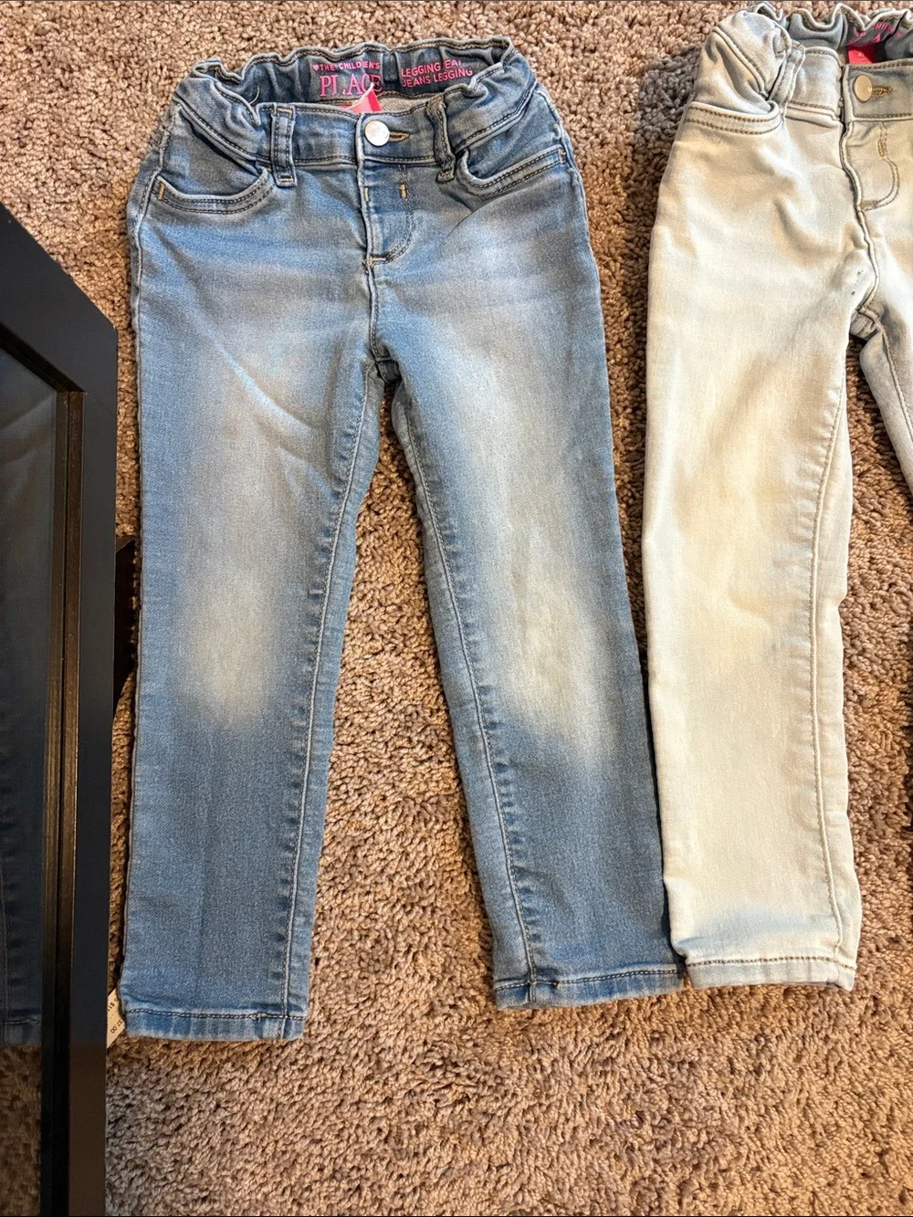 Girls' Elastic Waist Denim Legging Jeans - Light Blue, Medium Blue, Dark Blue
